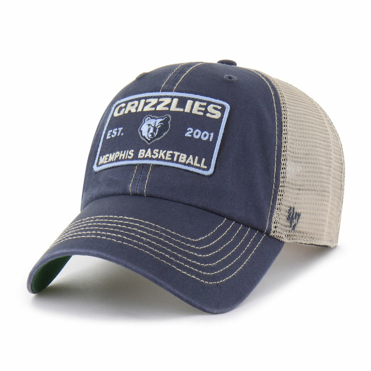 Navy/Tan Memphis Grizzlies '47 Wabash Patch Clean Up Adjustable Hat | NBA