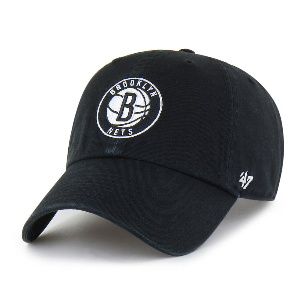 Black Brooklyn Nets '47 Core Logo Clean Up Adjustable Hat | NBA