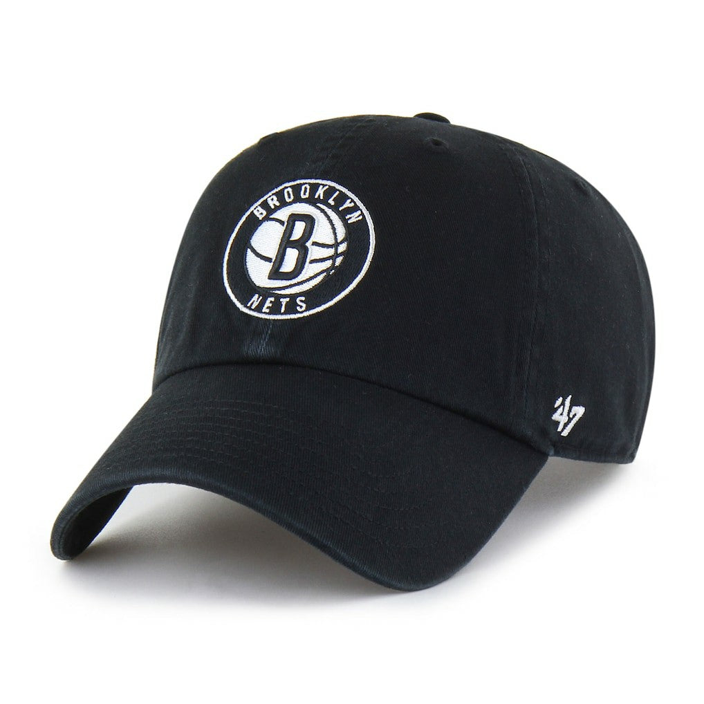 Black Brooklyn Nets '47 Core Logo Clean Up Adjustable Hat | NBA