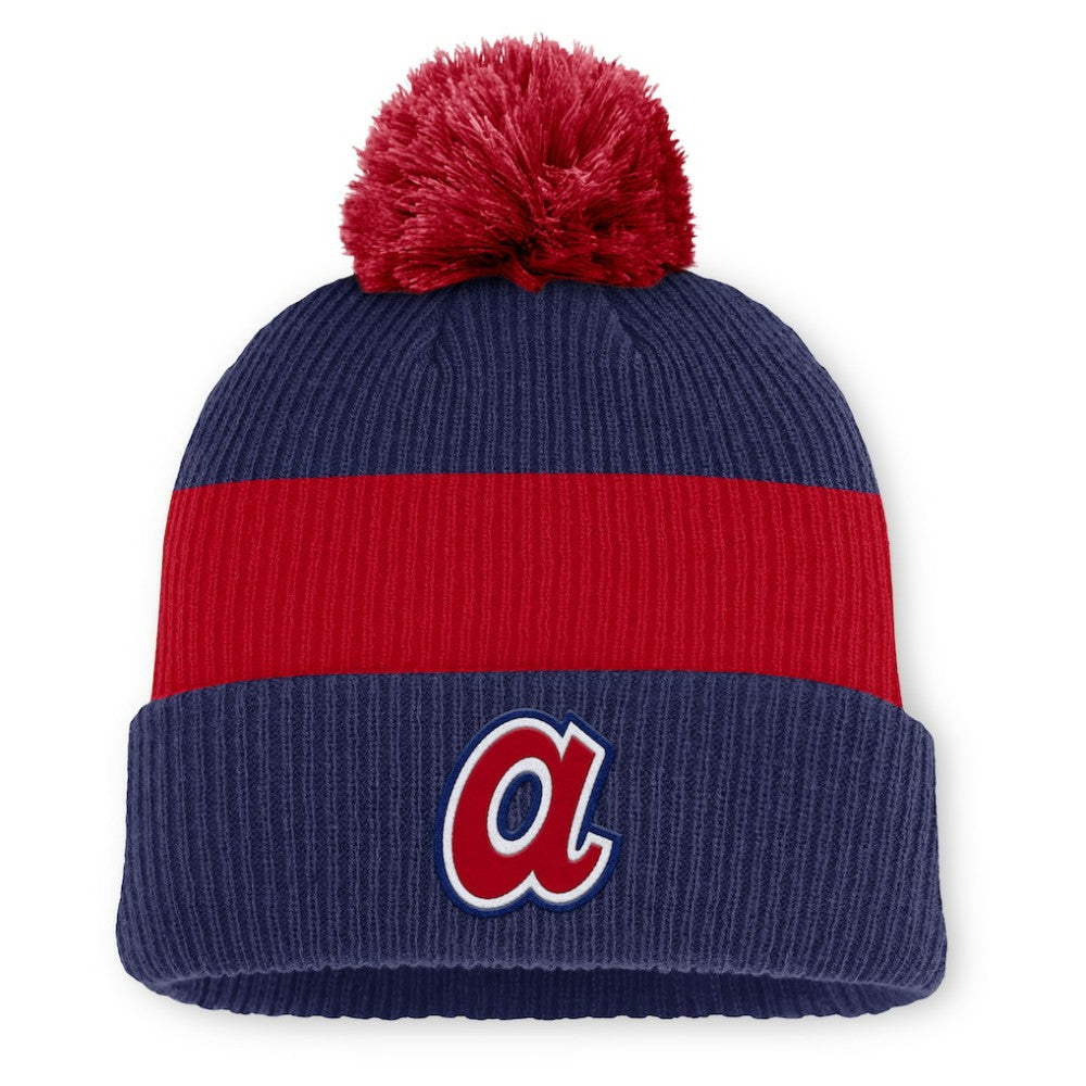 Atlanta Braves Nike Cooperstown Collection Peak Standard Cuffed Knit Hat with Pom - MLB Hats
