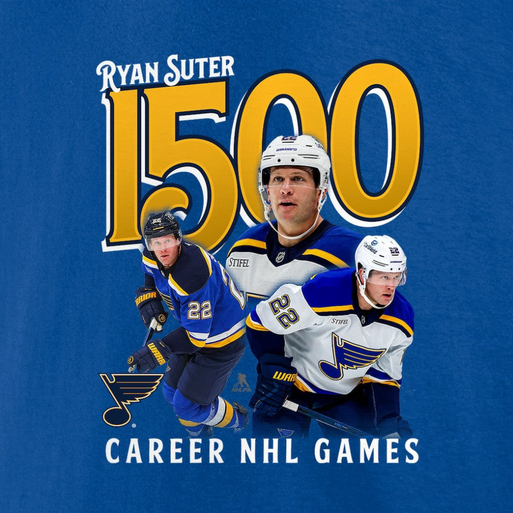 Ryan Suter St. Louis Blues 1500 Career NHL Games T-Shirt -  NHL T-shirts