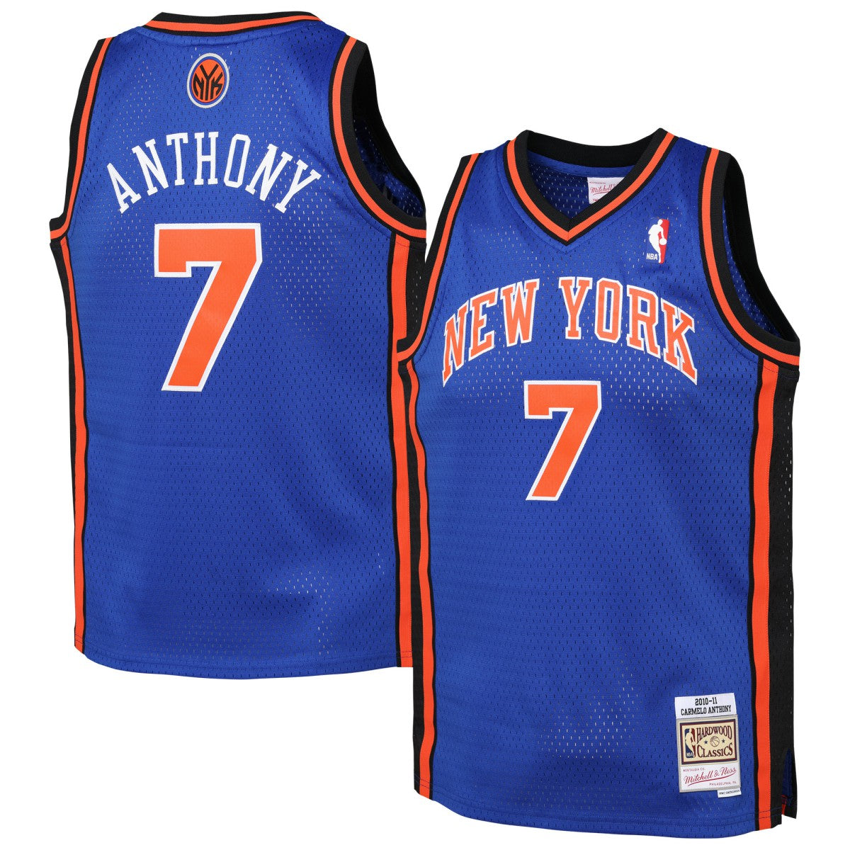 Blue Carmelo Anthony New York Knicks Youth 2010/11 Hardwood Classics Swingman Jersey | NBA