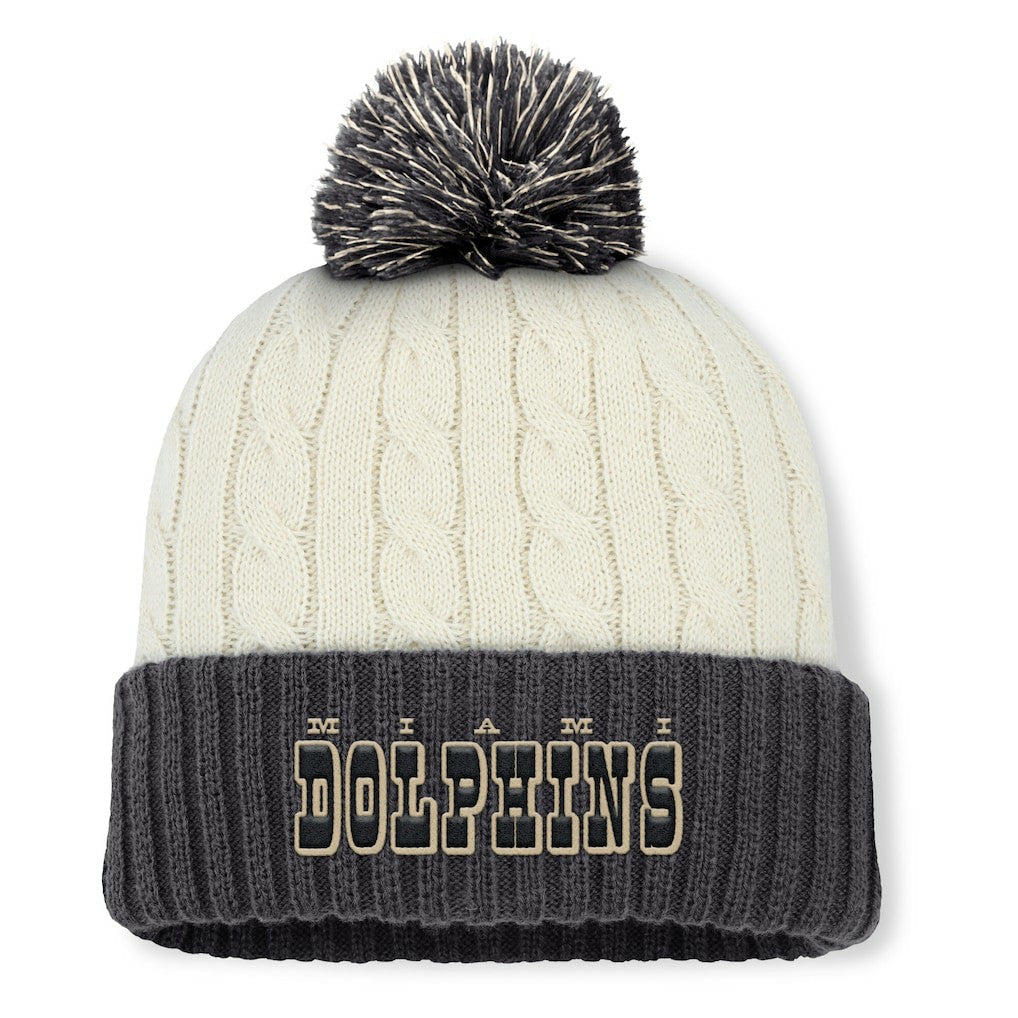 Miami Dolphins Women's Coaxial Cuffed Knit Hat with Pom | NFL Sale