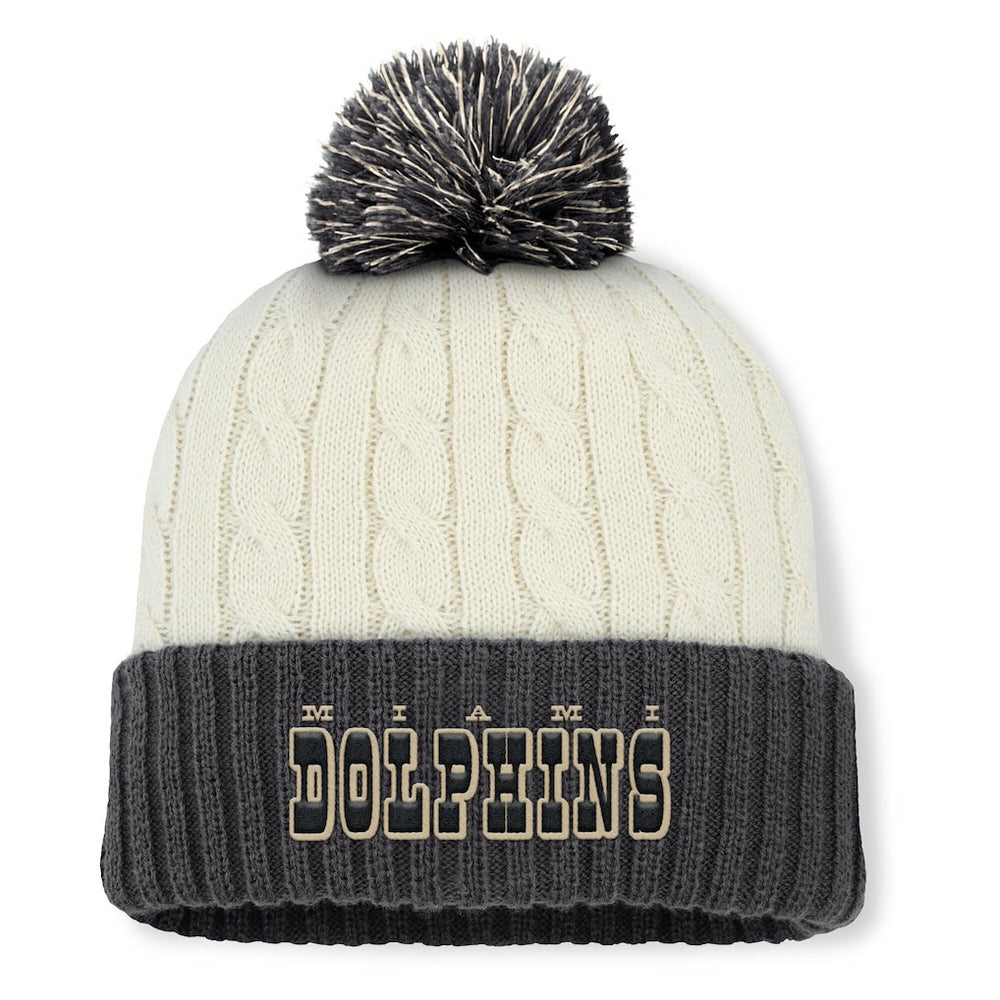 Miami Dolphins Women's Coaxial Cuffed Knit Hat with Pom | NFL Sale