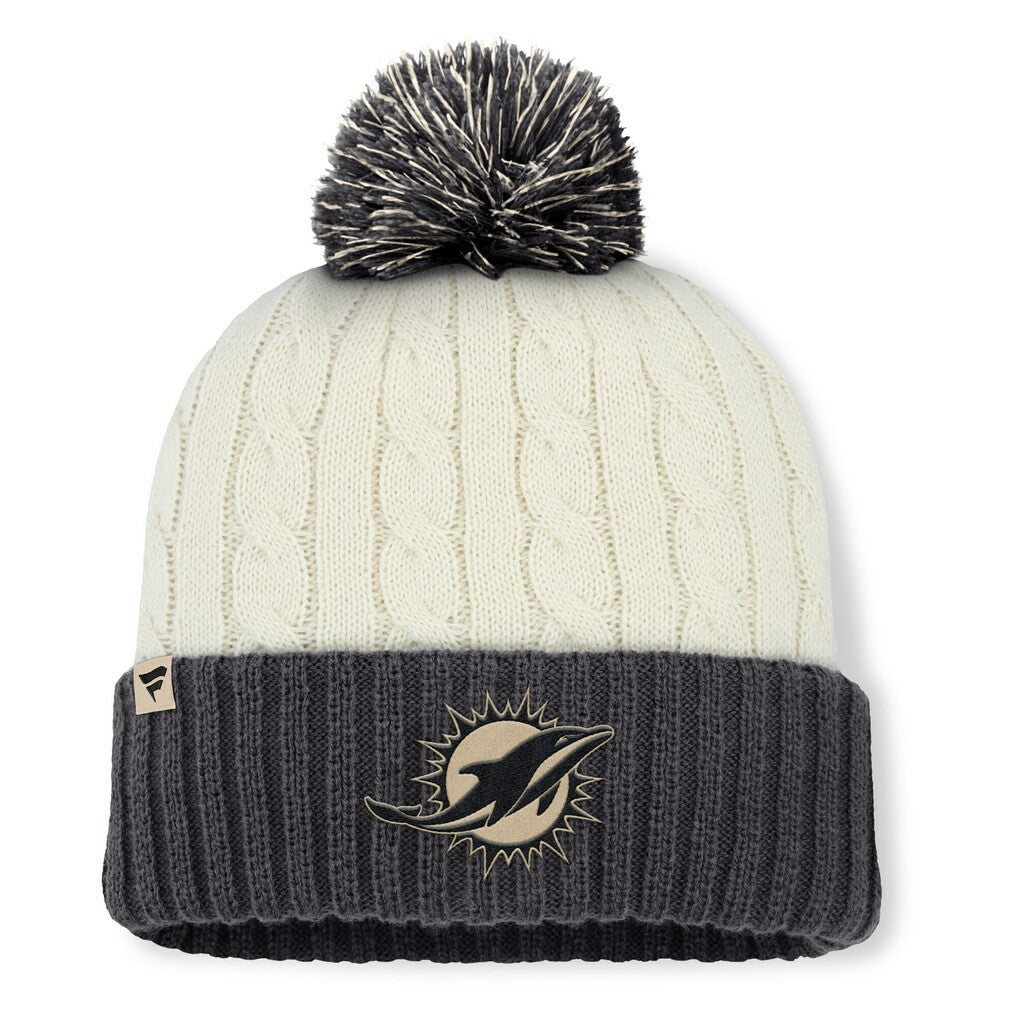 Miami Dolphins Women's Coaxial Cuffed Knit Hat with Pom | NFL Sale