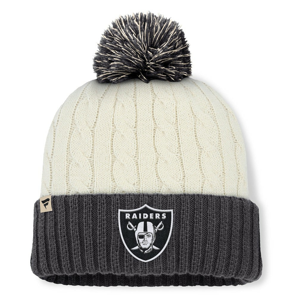 Las Vegas Raiders Women's Coaxial Cuffed Knit Hat with Pom | NFL Discount