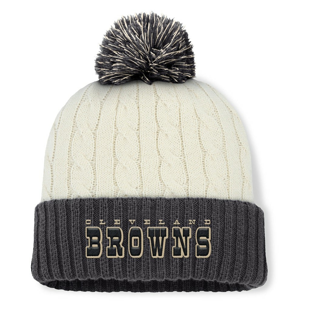Cleveland Browns Women's Coaxial Cuffed Knit Hat with Pom | NFL US