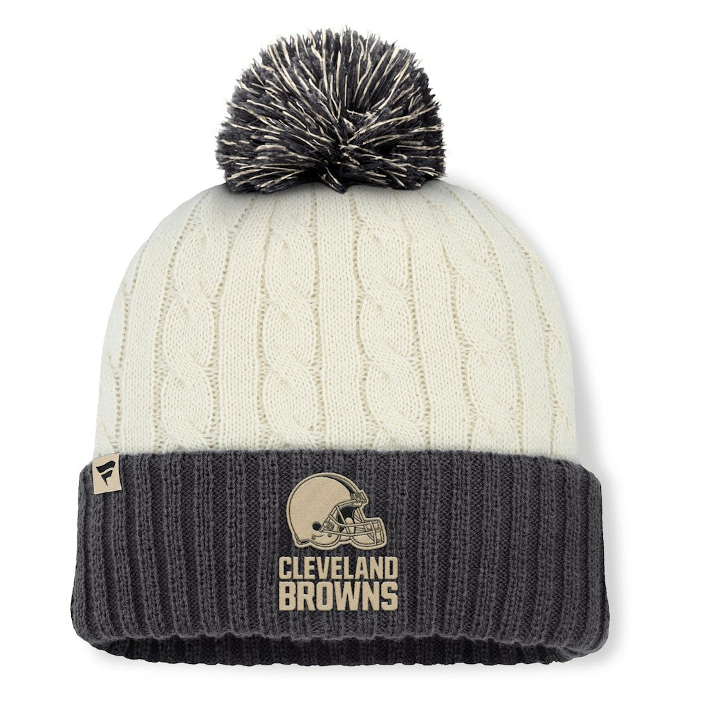 Cleveland Browns Women's Coaxial Cuffed Knit Hat with Pom | NFL US