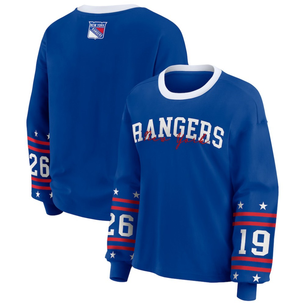 New York Rangers WEAR by Erin Andrews Women's Long-Sleeve Sport T-Shirt -  NHL T-shirts