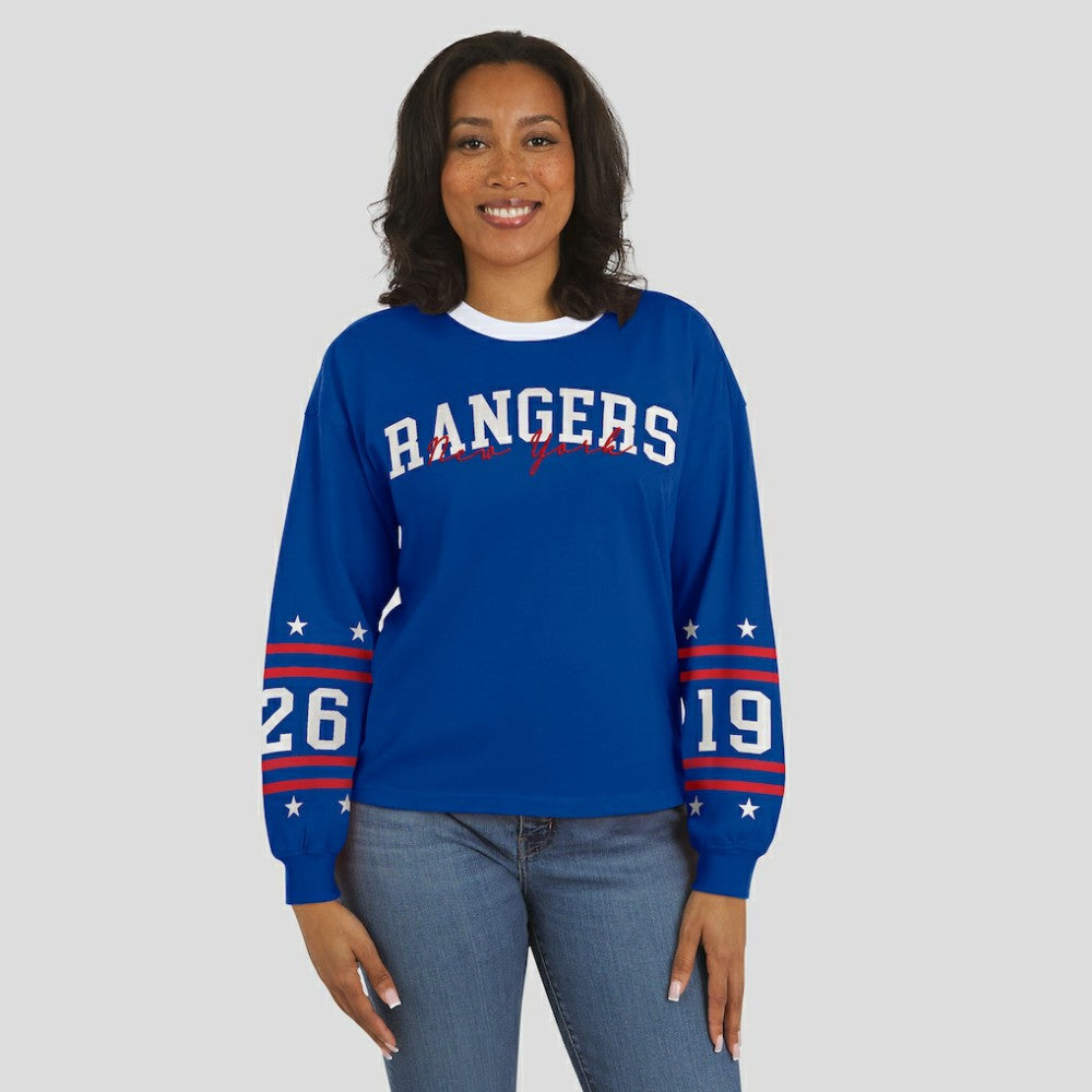 New York Rangers WEAR by Erin Andrews Women's Long-Sleeve Sport T-Shirt -  NHL T-shirts