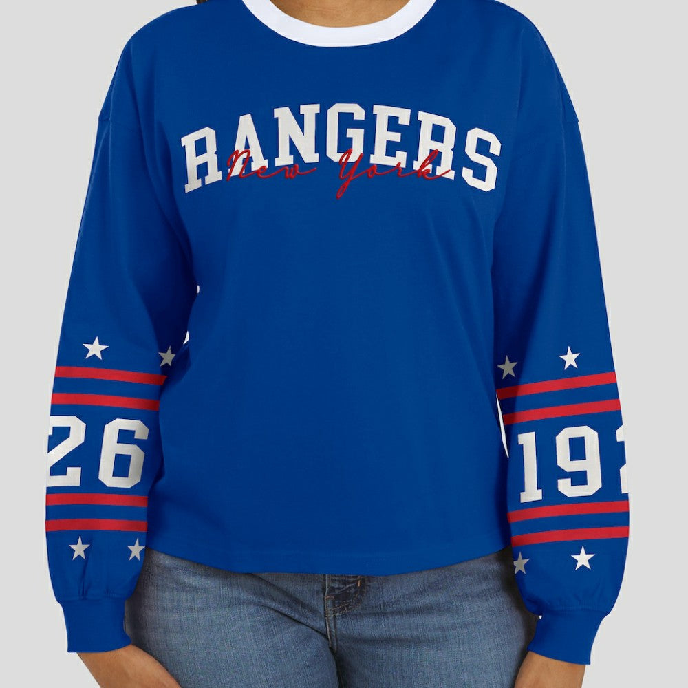 New York Rangers WEAR by Erin Andrews Women's Long-Sleeve Sport T-Shirt -  NHL T-shirts
