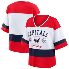 Washington Capitals WEAR by Erin Andrews Women's Jersey Style Tee -  NHL Jerseys