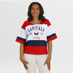 Washington Capitals WEAR by Erin Andrews Women's Jersey Style Tee -  NHL Jerseys