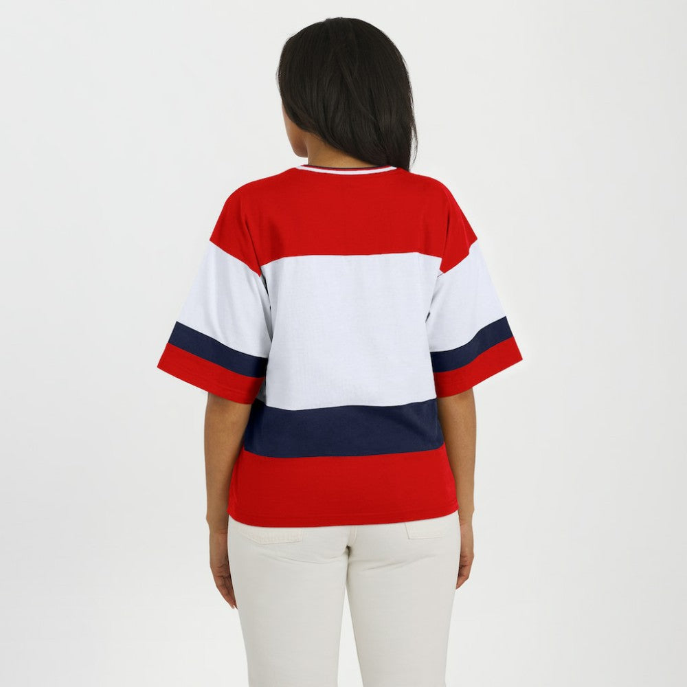 Washington Capitals WEAR by Erin Andrews Women's Jersey Style Tee -  NHL Jerseys