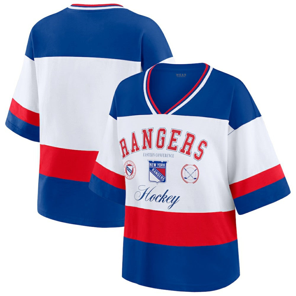 New York Rangers WEAR by Erin Andrews Women's Jersey Style Tee -  NHL Jerseys