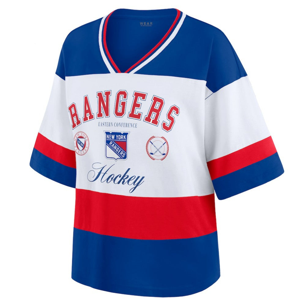 New York Rangers WEAR by Erin Andrews Women's Jersey Style Tee -  NHL Jerseys