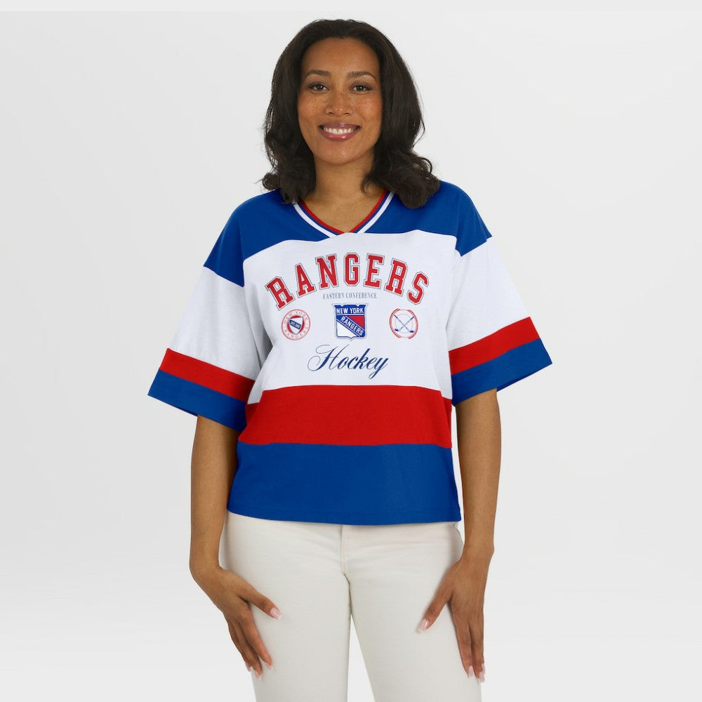 New York Rangers WEAR by Erin Andrews Women's Jersey Style Tee -  NHL Jerseys