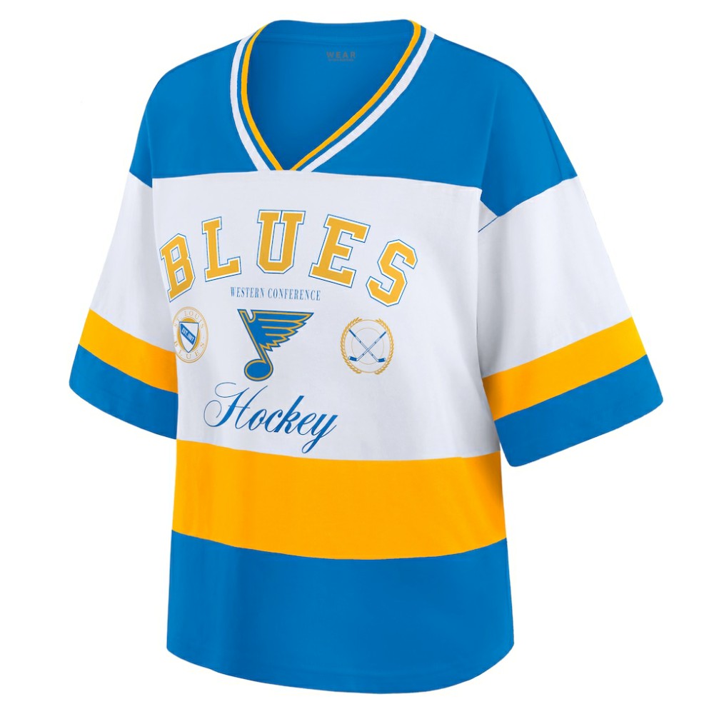 St. Louis Blues WEAR by Erin Andrews Women's Jersey Style Tee -  NHL Jerseys