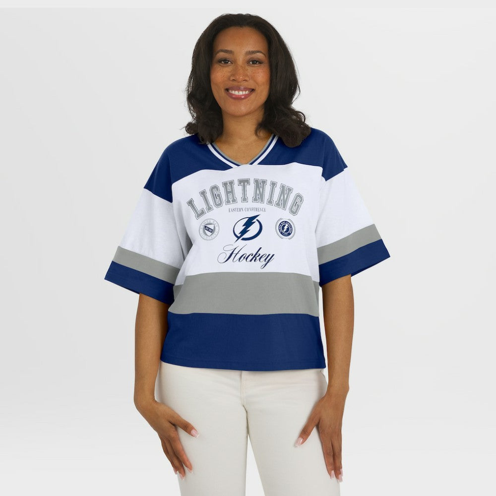 Tampa Bay Lightning WEAR by Erin Andrews Women's Jersey Style Tee -  NHL Jerseys