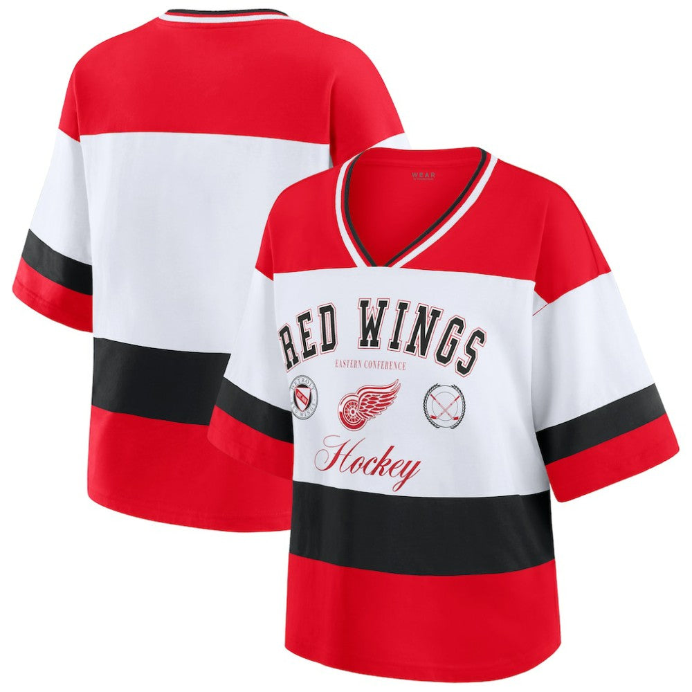 Detroit Red Wings WEAR by Erin Andrews Women's Jersey Style Tee -  NHL Jerseys