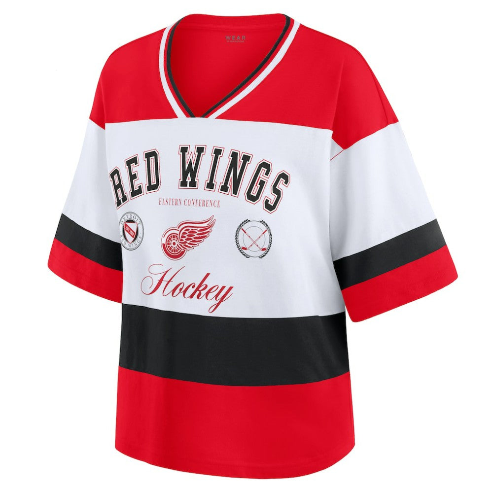 Detroit Red Wings WEAR by Erin Andrews Women's Jersey Style Tee -  NHL Jerseys