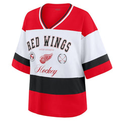 Detroit Red Wings WEAR by Erin Andrews Women's Jersey Style Tee -  NHL Jerseys