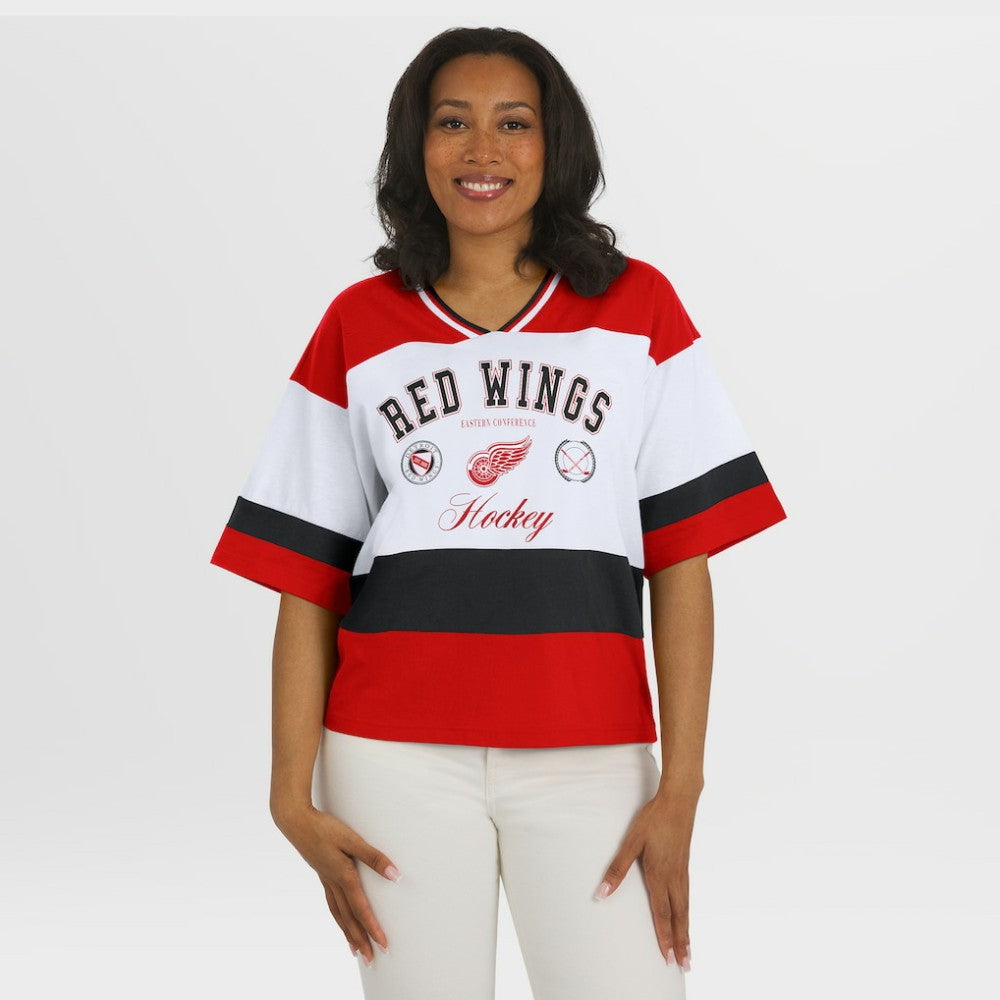 Detroit Red Wings WEAR by Erin Andrews Women's Jersey Style Tee -  NHL Jerseys