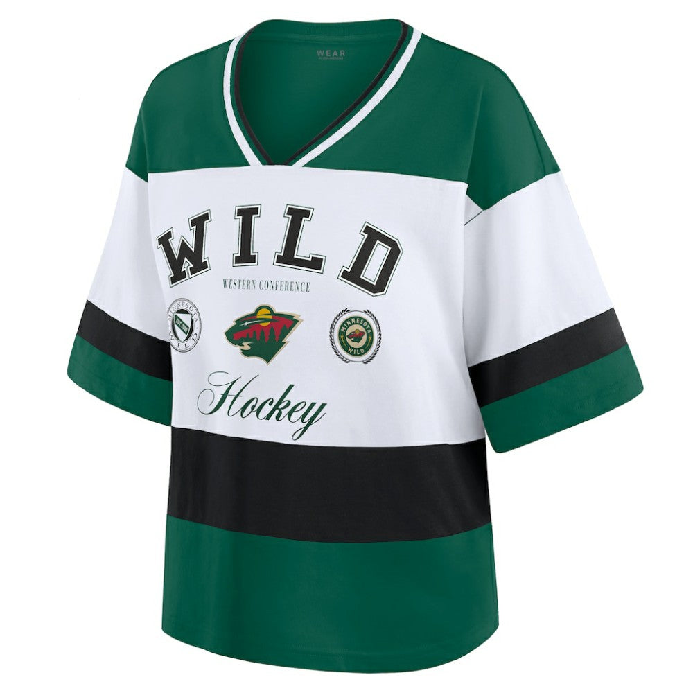 Minnesota Wild WEAR by Erin Andrews Women's Jersey Style Tee -  NHL Jerseys
