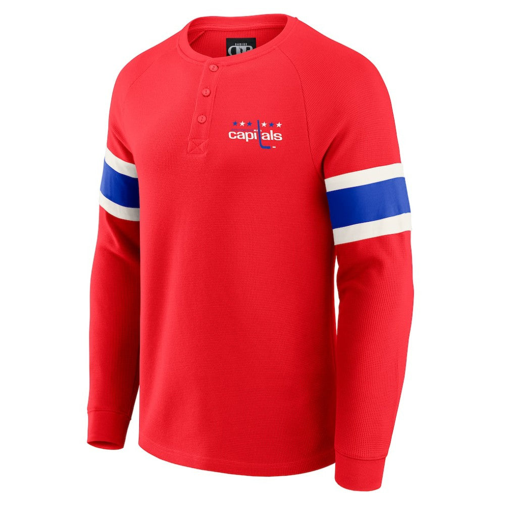 Washington Capitals Darius Rucker Collection by Fanatics Waffle-Knit Raglan Long Sleeve Henley T-Shirt -  NHL T-shirts