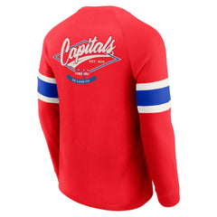 Washington Capitals Darius Rucker Collection by Fanatics Waffle-Knit Raglan Long Sleeve Henley T-Shirt -  NHL T-shirts