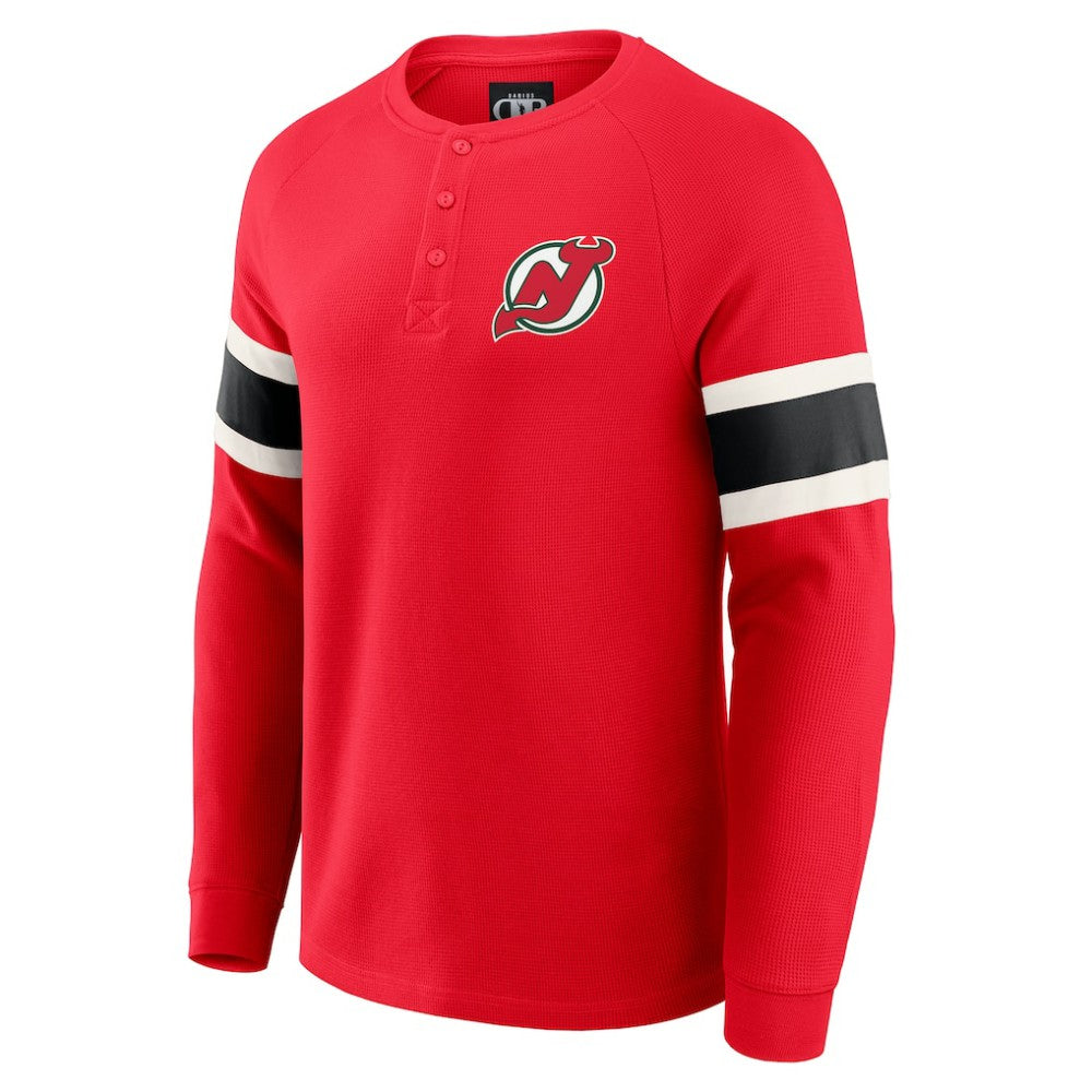 New Jersey Devils Darius Rucker Collection by Fanatics Waffle-Knit Raglan Long Sleeve Henley T-Shirt -  NHL T-shirts