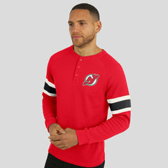 New Jersey Devils Darius Rucker Collection by Fanatics Waffle-Knit Raglan Long Sleeve Henley T-Shirt -  NHL T-shirts