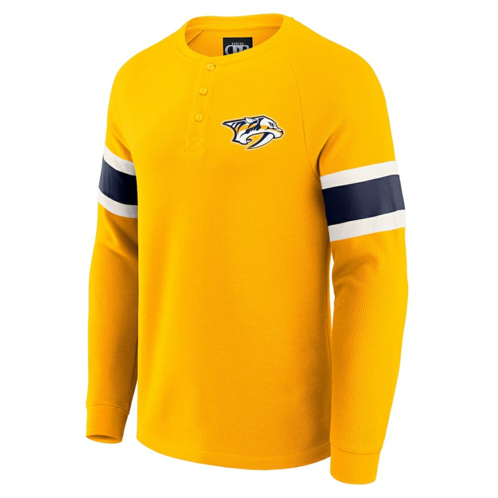 Nashville Predators Darius Rucker Collection by Fanatics Waffle-Knit Raglan Long Sleeve Henley T-Shirt -  NHL T-shirts