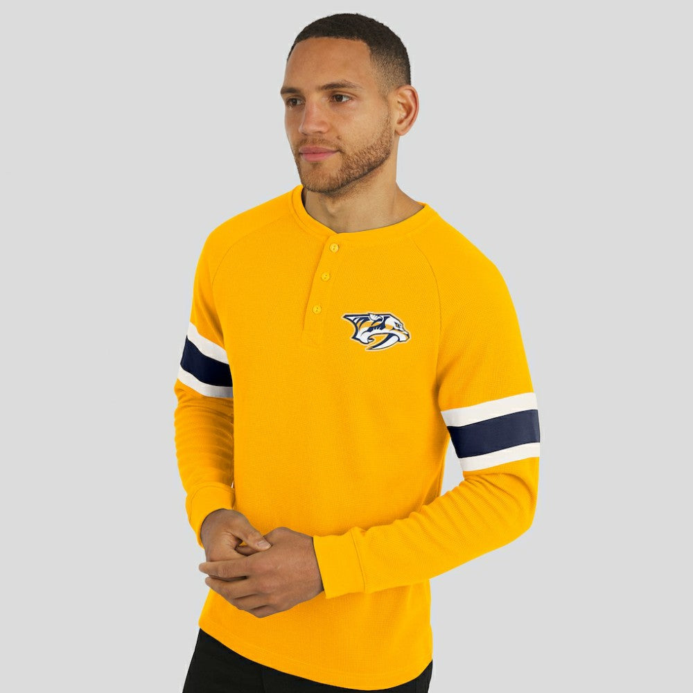 Nashville Predators Darius Rucker Collection by Fanatics Waffle-Knit Raglan Long Sleeve Henley T-Shirt -  NHL T-shirts