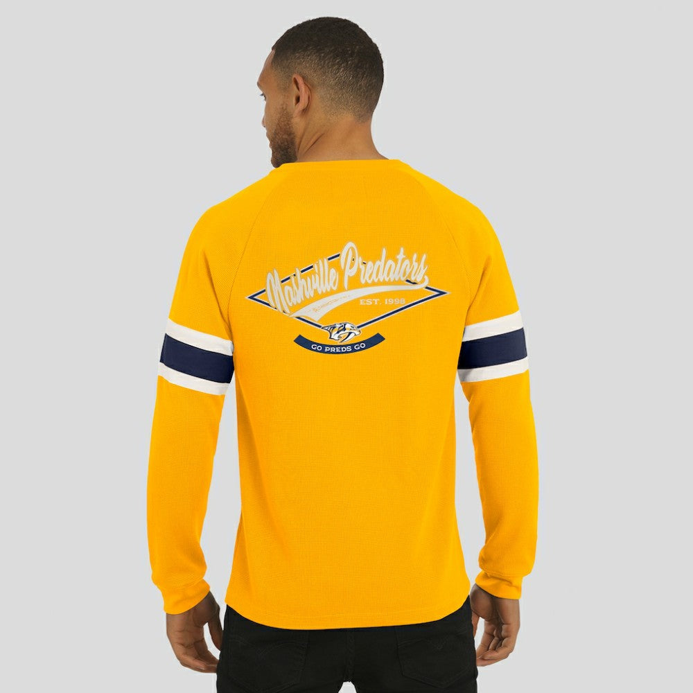 Nashville Predators Darius Rucker Collection by Fanatics Waffle-Knit Raglan Long Sleeve Henley T-Shirt -  NHL T-shirts