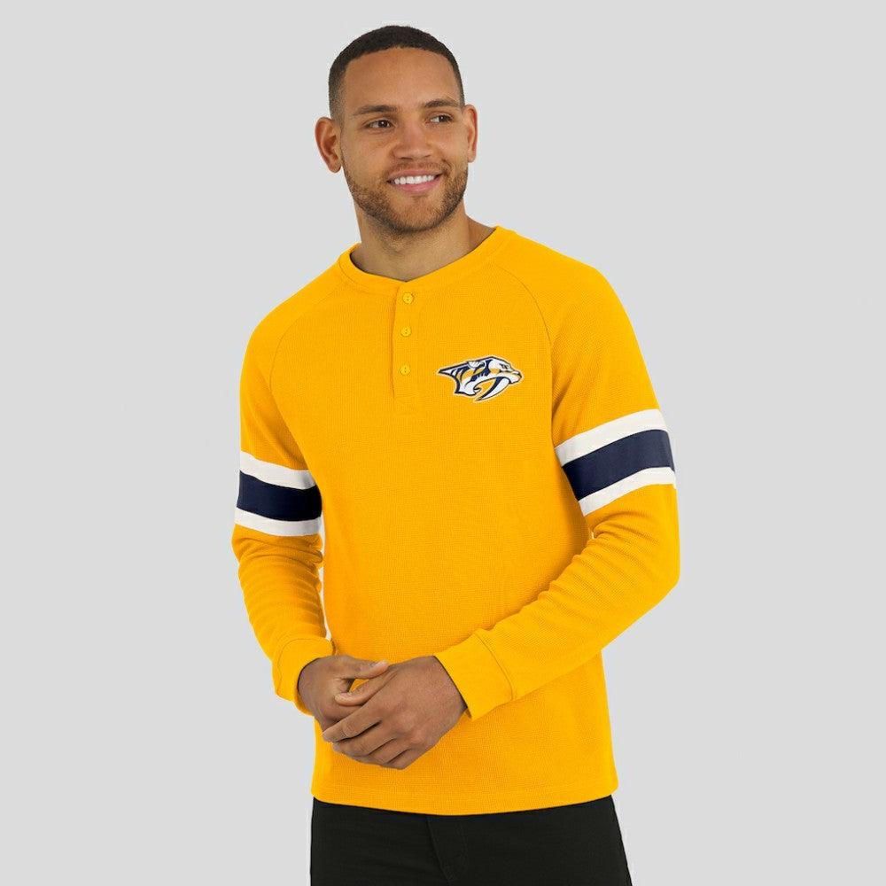 Nashville Predators Darius Rucker Collection by Fanatics Waffle-Knit Raglan Long Sleeve Henley T-Shirt -  NHL T-shirts