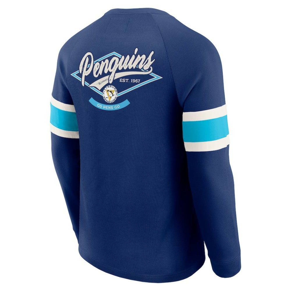Pittsburgh Penguins Darius Rucker Collection by Fanatics Waffle-Knit Raglan Long Sleeve Henley T-Shirt -  NHL T-shirts