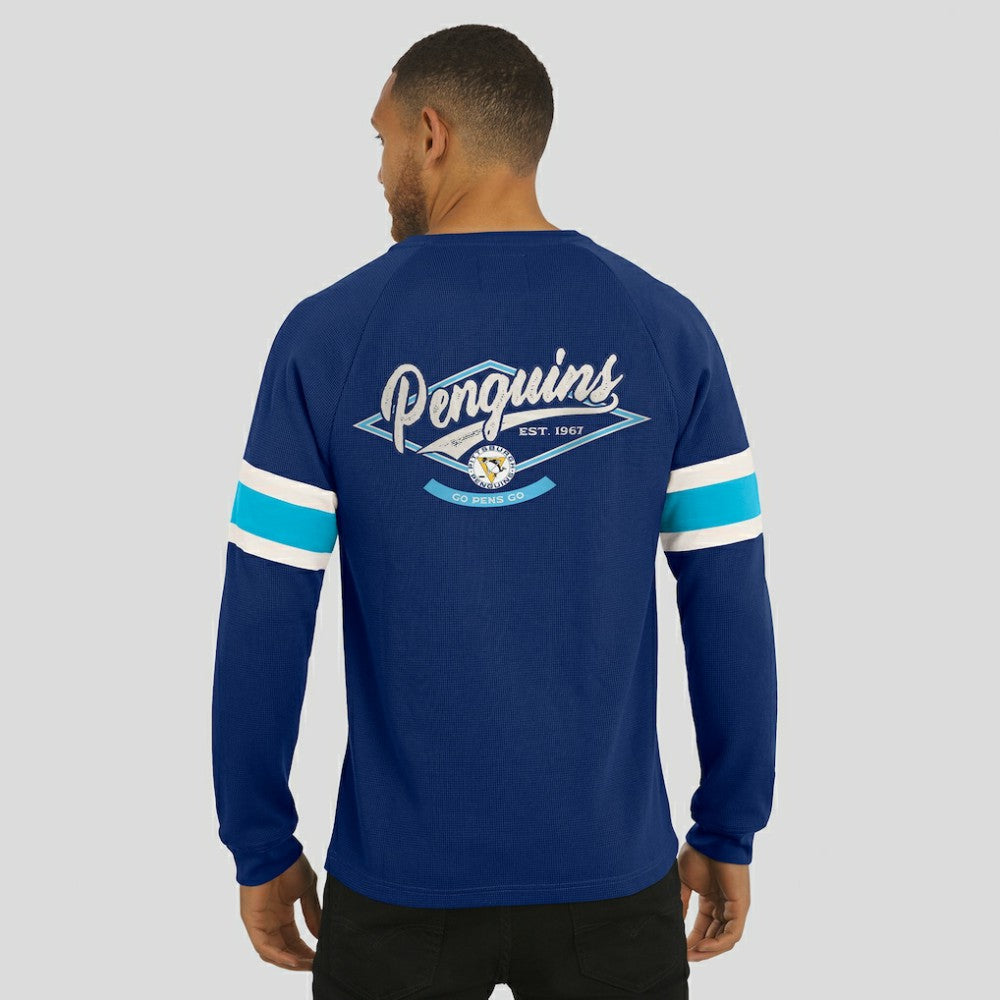 Pittsburgh Penguins Darius Rucker Collection by Fanatics Waffle-Knit Raglan Long Sleeve Henley T-Shirt -  NHL T-shirts