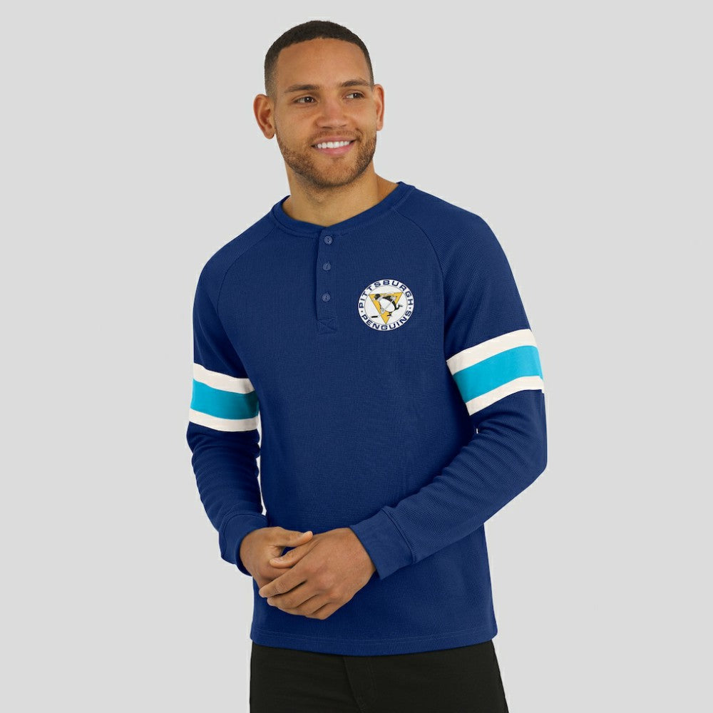 Pittsburgh Penguins Darius Rucker Collection by Fanatics Waffle-Knit Raglan Long Sleeve Henley T-Shirt -  NHL T-shirts