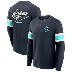 Seattle Kraken Darius Rucker Collection by Fanatics Waffle-Knit Raglan Long Sleeve Henley T-Shirt -  NHL T-shirts