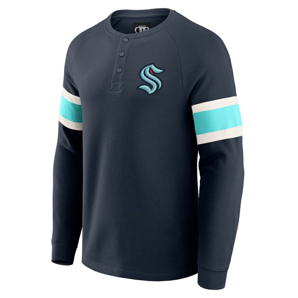 Seattle Kraken Darius Rucker Collection by Fanatics Waffle-Knit Raglan Long Sleeve Henley T-Shirt -  NHL T-shirts