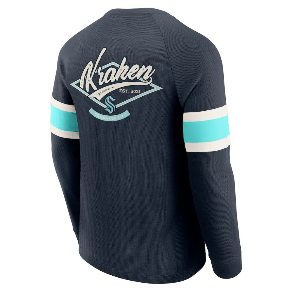Seattle Kraken Darius Rucker Collection by Fanatics Waffle-Knit Raglan Long Sleeve Henley T-Shirt -  NHL T-shirts