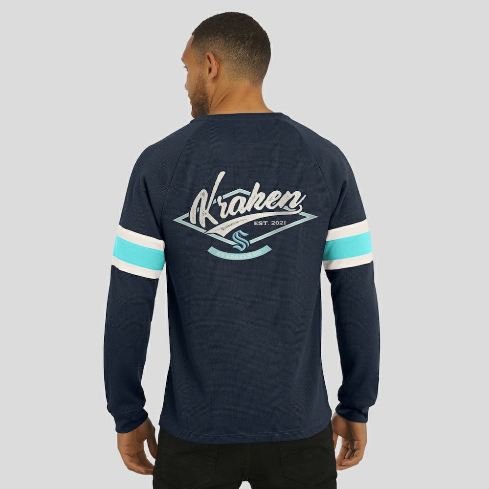 Seattle Kraken Darius Rucker Collection by Fanatics Waffle-Knit Raglan Long Sleeve Henley T-Shirt -  NHL T-shirts