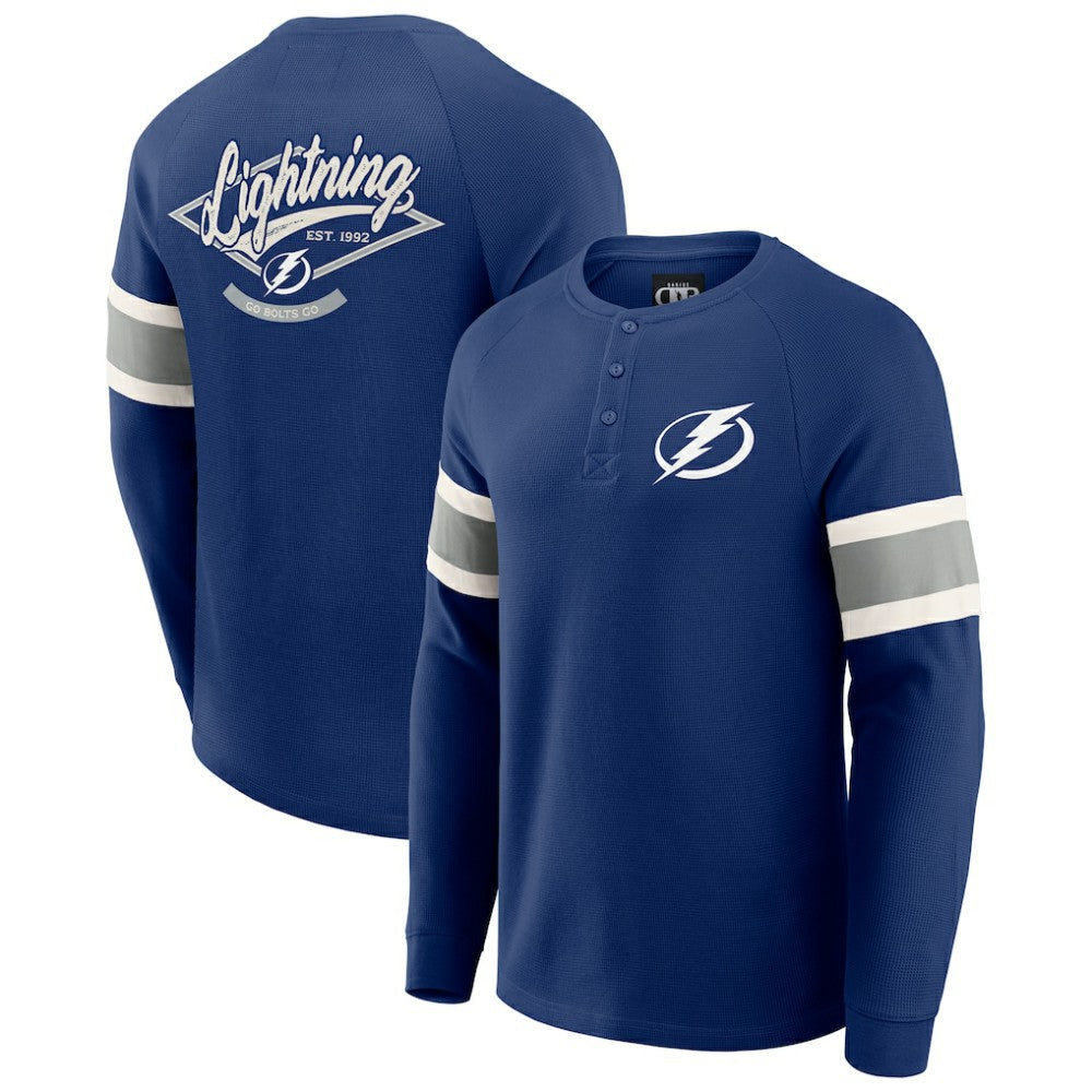 Tampa Bay Lightning Darius Rucker Collection by Fanatics Waffle-Knit Raglan Long Sleeve Henley T-Shirt -  NHL T-shirts
