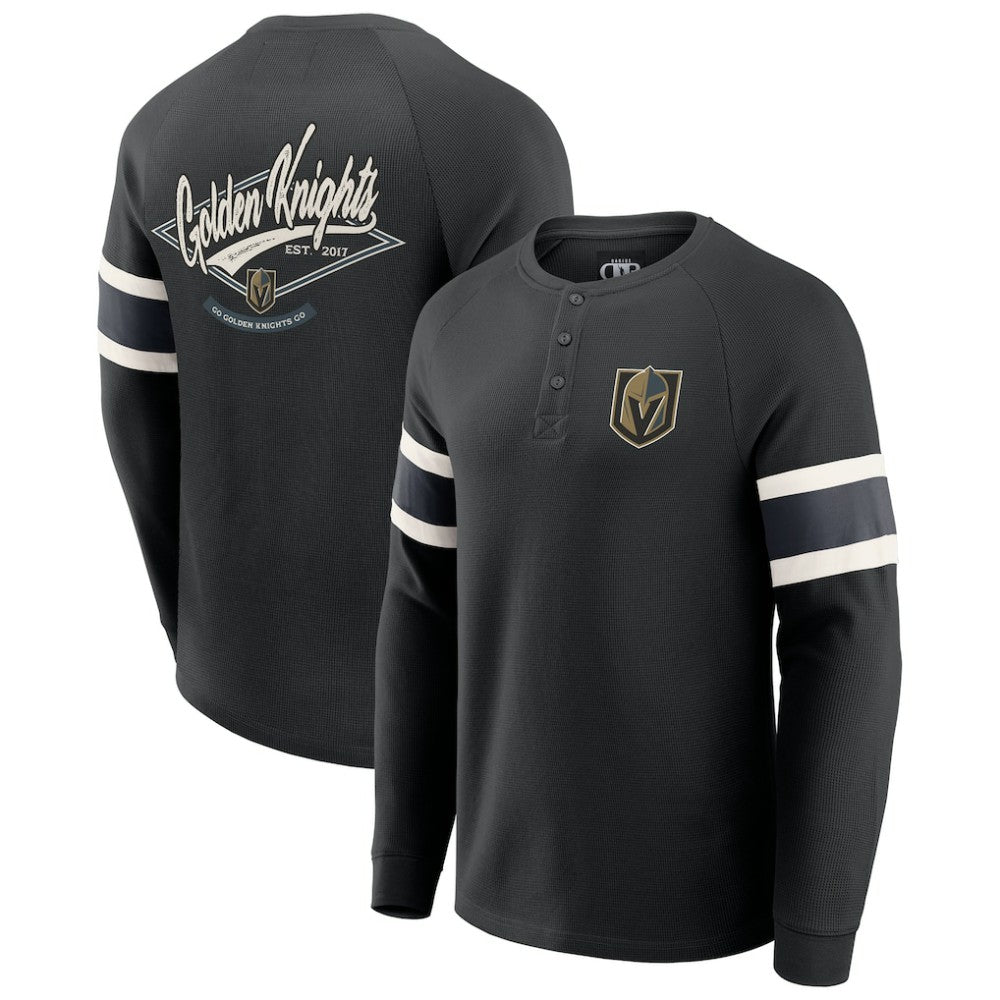 Vegas Golden Knights Darius Rucker Collection by Fanatics Waffle-Knit Raglan Long Sleeve Henley T-Shirt -  NHL T-shirts