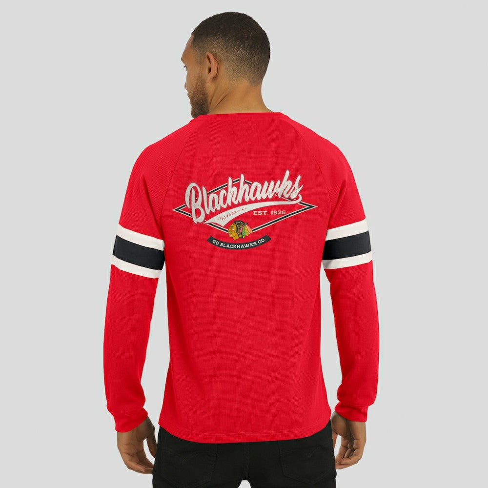 Chicago Blackhawks Darius Rucker Collection by Fanatics Waffle-Knit Raglan Long Sleeve Henley T-Shirt -  NHL T-shirts