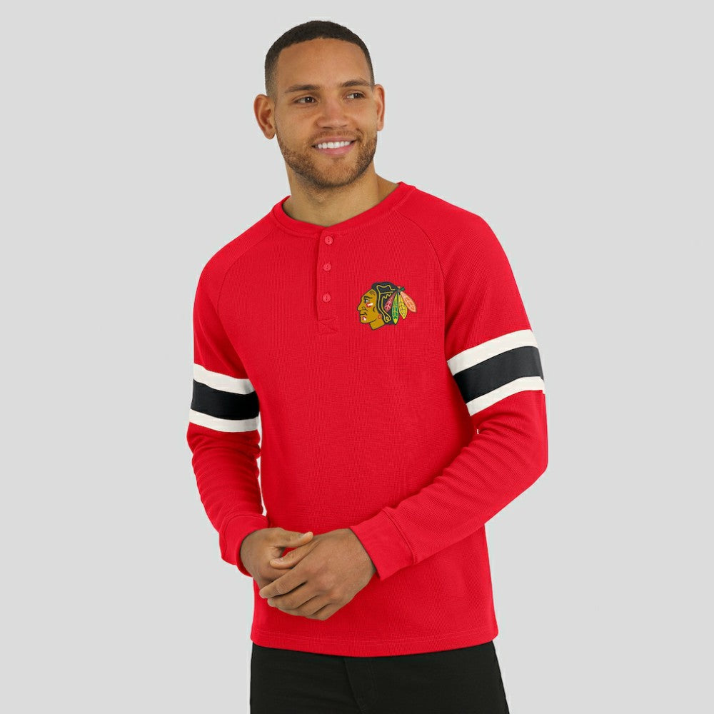 Chicago Blackhawks Darius Rucker Collection by Fanatics Waffle-Knit Raglan Long Sleeve Henley T-Shirt -  NHL T-shirts