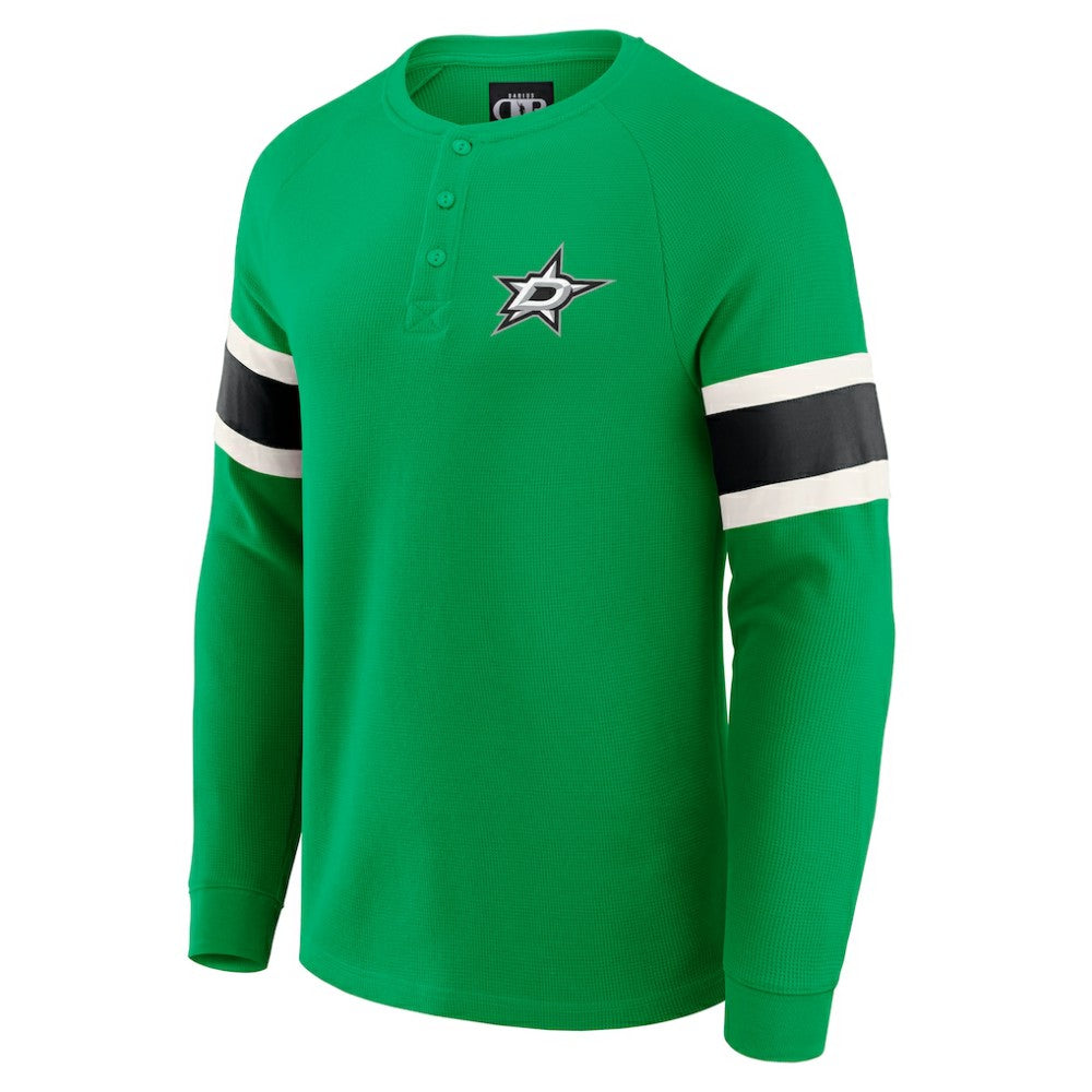 Dallas Stars Darius Rucker Collection by Fanatics Waffle-Knit Raglan Long Sleeve Henley T-Shirt -  NHL T-shirts