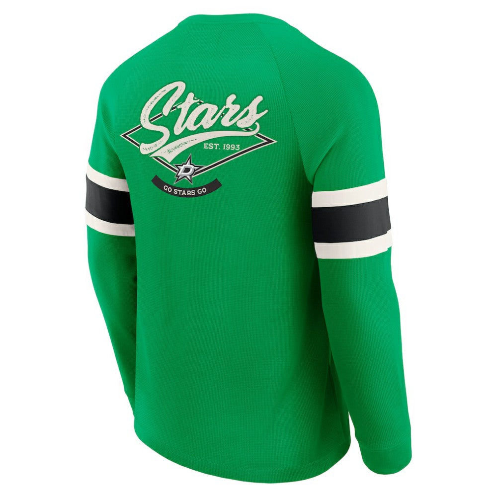 Dallas Stars Darius Rucker Collection by Fanatics Waffle-Knit Raglan Long Sleeve Henley T-Shirt -  NHL T-shirts