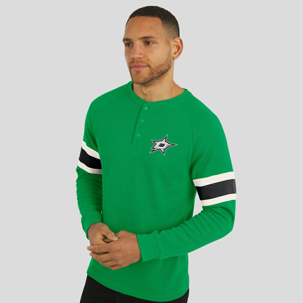 Dallas Stars Darius Rucker Collection by Fanatics Waffle-Knit Raglan Long Sleeve Henley T-Shirt -  NHL T-shirts